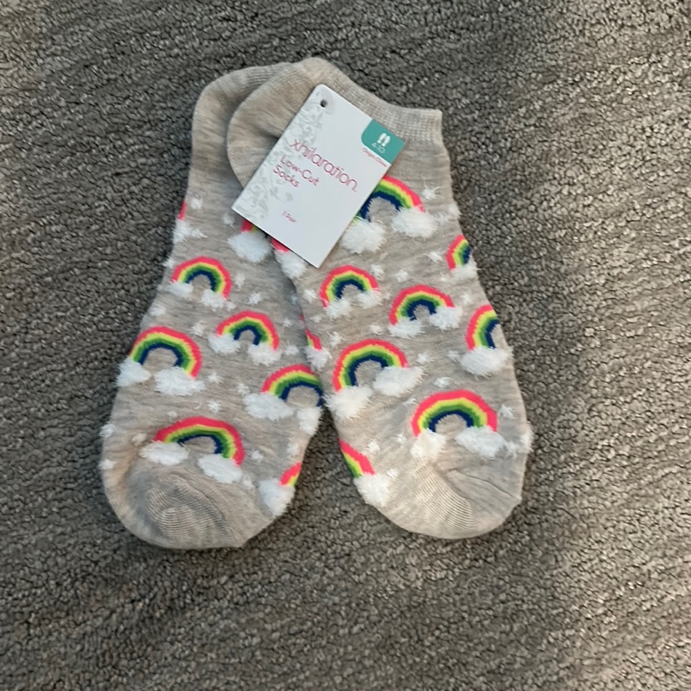 New with tags!! Rainbow plush socks women’s size 4-10